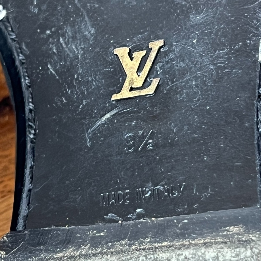 Mens Louis Vuitton Black Suede Square Toe Dress Shoes‎ Derby Oxfords Size UK 9.5 - Picture 8 of 10